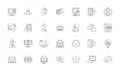 System line icons collection. Integration, Automation, Efficiency, Security, Performance, Scalability, Reliability Royalty Free Stock Photo