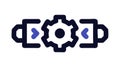 System Mechanism Connected Gears Vector Outline, vector design Generative AI Royalty Free Stock Photo