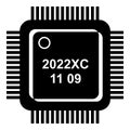 System microchip icon, simple black style Royalty Free Stock Photo