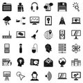 System network icons set, simple style Royalty Free Stock Photo