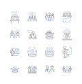 System line icons collection. Automation, Integration, Optimization, Efficiency, Streamlining, Management, Security