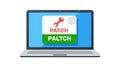 System Patch Update on Laptop Screen Vector, vector design Generative AI Royalty Free Stock Photo