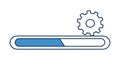 System Progress: Gear on a Digital Loading Bar, vector design Generative AI Royalty Free Stock Photo