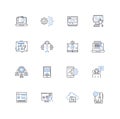 System security line icons collection. Encryption, Firewall, Authentication, Access control, Audit, Intrusion detection Royalty Free Stock Photo