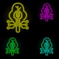system setting mark neon color set icon. Simple thin line, outline vector of automation icons for ui and ux, website or mobile Royalty Free Stock Photo