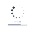 System software update or upgrade. Application loading process symbol web screen. Vector computer technology Royalty Free Stock Photo