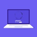 System software update and upgrade concept. Loading process in laptop screen. Modern Vector illustration Royalty Free Stock Photo