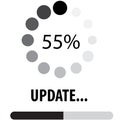 System software update and upgrade concept. Loading process screen. flat style Royalty Free Stock Photo