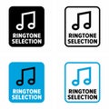 System sounds and `ringtone selection` function information sign