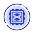 System, Tech, Technology, Cpu Blue Dotted Line Line Icon Royalty Free Stock Photo
