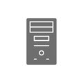 System unit, computer case, console grey icon. Royalty Free Stock Photo