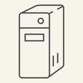 System unit of a computer thin line icon. Pc block vector illustration isolated on white. Server outline style design