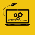 System update laptop. Computer screen. New Version software. Royalty Free Stock Photo