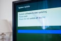 System update software process on a modern television set Royalty Free Stock Photo