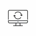System Update and Sync Vector Icon on Monitor Royalty Free Stock Photo