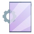 System update tablet icon, cartoon style