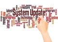 System Update word cloud hand writing concept