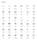System User Interface UI Vector Icon Set. High Quality Minimal Royalty Free Stock Photo