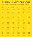 System User Interface UI Vector Icon Set. Royalty Free Stock Photo