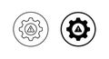 System warning gear icon in circular outline. Settings alert symbol. Error configuration sign Royalty Free Stock Photo
