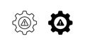 System warning gear icon. Settings alert symbol. Error configuration sign Royalty Free Stock Photo