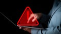 System warning hacked alert, cyber attack on computer network. Cybersecurity vulnerability, data breach, illegal connection Royalty Free Stock Photo
