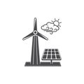System wind energy and solar panel Royalty Free Stock Photo