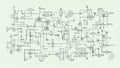 Systematic network, reflecting the precision needed for electrical engi Royalty Free Stock Photo