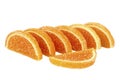 Systematized heap of marmalade on a white background, isolate Royalty Free Stock Photo