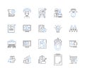 Systematizing and structuring line icons collection. Organize, Categorize, Methodize, Arrange, Schedule, Streamline
