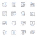 Systemic line icons collection. Nerked, Interconnected, Holistic, Global, Collaborative, Integrated, Comprehensive Royalty Free Stock Photo