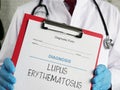 Systemic Lupus Erythematosus SLE or Lupus Erythematosus LE is shown using the text