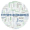 Systems Engineering typography word cloud create with the text only Royalty Free Stock Photo