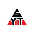 SYT triangle letter logo design with triangle shape. SYT triangle logo design monogram. SYT triangle vector logo template with red Royalty Free Stock Photo
