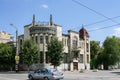 Syzran`, Russia-August, 16,2016: Beautiful richly decorated grey stone house in the historic center of the city. Royalty Free Stock Photo