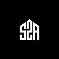 SZA letter logo design on BLACK background. SZA creative initials letter logo concept. SZA letter design.SZA letter logo design on