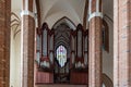 The organ inside the cathedral basilica of St. James the Apostle in Szczecin