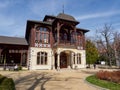 Szczawno-Zdroj, Poland - April 13, 2022: The historic building of the mineral water pump room with a walking hall. Spa town