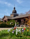 Szczawno-Zdroj, Poland - April 13, 2022: The historic building of the mineral water pump room with a walking hall.