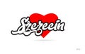 szczecin city design typography with red heart icon logo