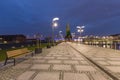 Szczecin in Poland / city by night / waterfont view of the historical architecture