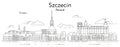 Szczecin cityscape line art vector illustration