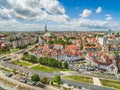 Szczecin - the landscape of the old town as seen from the air. Panorama of the city from the cathedral basilica. Royalty Free Stock Photo