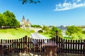 Szczecin, Panorama of the city seen from the other bank of the Odra River Royalty Free Stock Photo