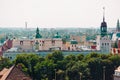 Szczecin Panorama view with Odra river. Szczecin historical city with architectural layout similar to Paris Royalty Free Stock Photo