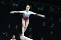 Fien Enghels of Belgium competes on the balance beam during the artistic gymnastics championships Royalty Free Stock Photo