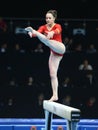 Spanish athlete Helena Bonilla competes during the gymnastics championships