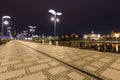 Szczecin in Poland / city by night / waterfont view of the historical architecture