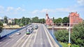 View from the Castle Route. Odra river and industrials buildings of harbor.