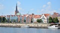 View of the panoramic architecture of the city. View from the right bank of Szczecin.